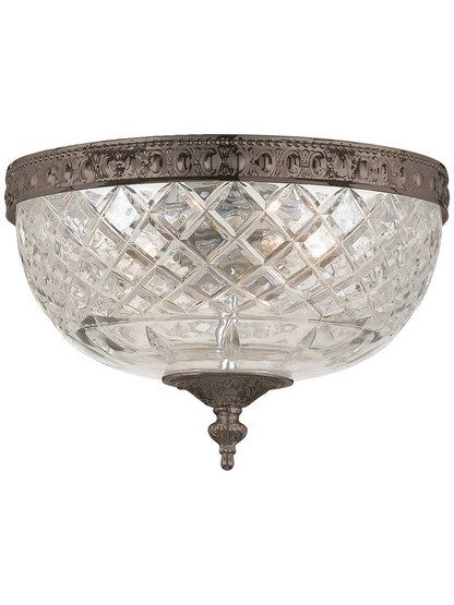 Paros 8 inch Flush-Mount Ceiling Light in English Bronze.